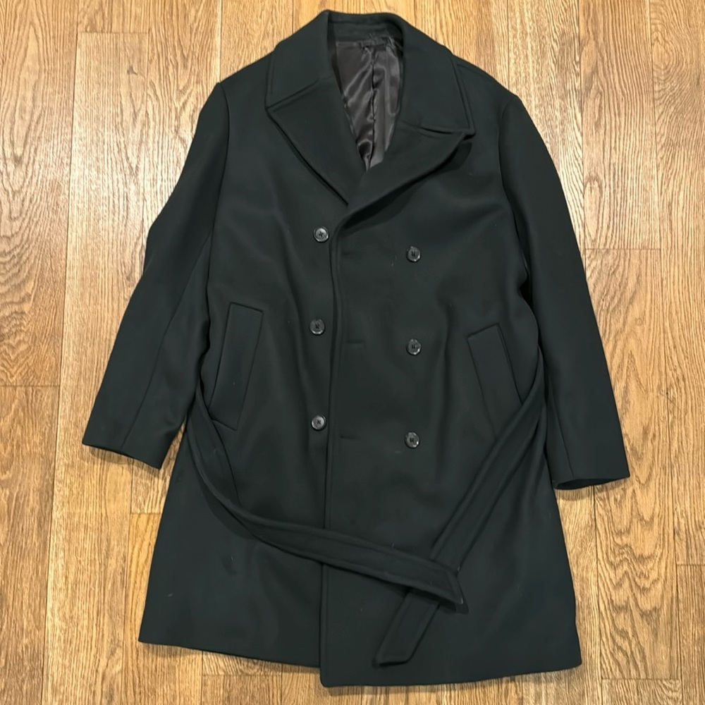 Mango Black Double-Breasted Coat